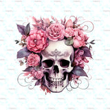 Pink Skull Floral